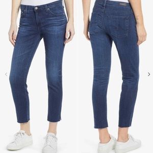 AG The Prima Crop Cigarette Raw Hem Jeans - Size 25